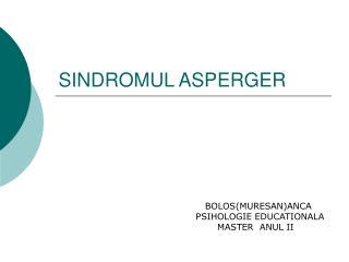 SINDROMUL ASPERGER