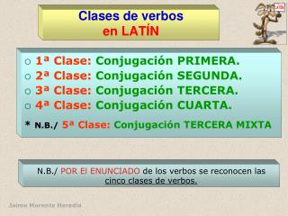 Clases de verbos en LATÍN