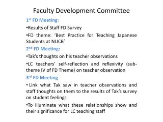 Faculty Development Committee
