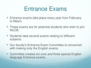 Entrance Exams