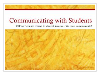 Communicating with Students