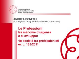 ANDREA BONECHI (Consigliere Delegato Riforma delle professioni)