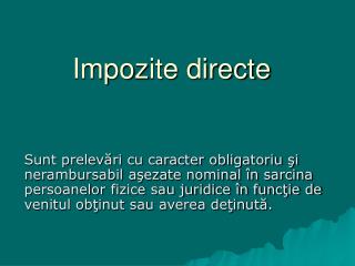 Impo z ite directe