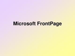 Microsoft FrontPage