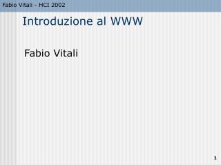 Introduzione al WWW