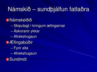 Námskið – sundþjálfun fatlaðra