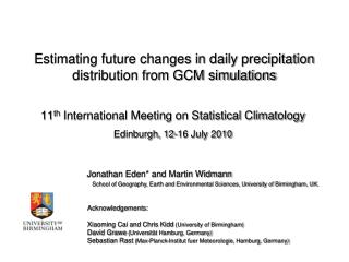 Estimating future changes in daily precipitation distribution from GCM simulations