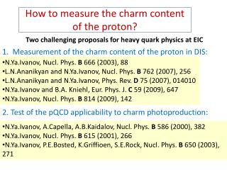 How to measure the charm content of the proton?