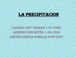 La precipitacion