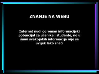 ZNANJE NA WEBU