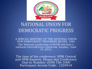 NATIONAL UNION FOR DEMOCRATIC PROGRESS