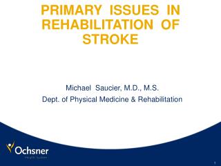 PRIMARY ISSUES IN REHABILITATION OF STROKE