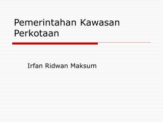 Pemerintahan Kawasan Perkotaan