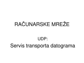 RA Č UNARSKE MRE ŽE