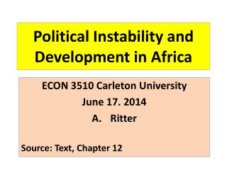 Political Instability and Development in Africa