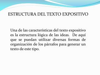 ESTRUCTURA DEL TEXTO EXPOSITIVO