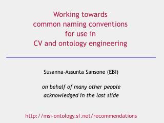 Working towards common naming conventions for use in CV and ontology engineering