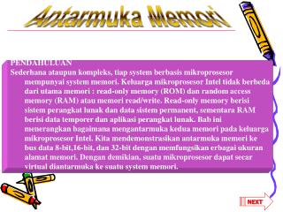 Antarmuka Memori