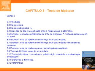 CAPÍTULO 6 - Teste de hipótese