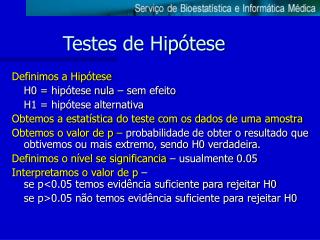 Testes de Hipótese