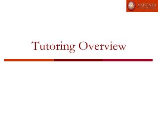 Tutoring Overview