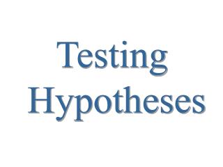 Testing Hypotheses