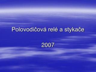 Polovodičová relé a stykače