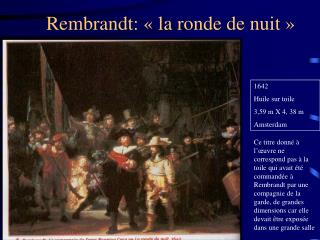 Rembrandt: « la ronde de nuit »