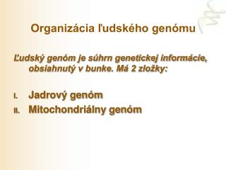 Organizácia ľudského genómu