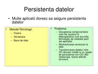 Persistenta datelor