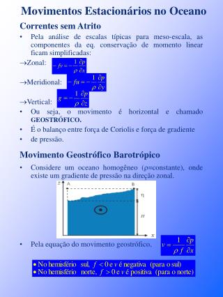 Movimentos Estacionários no Oceano