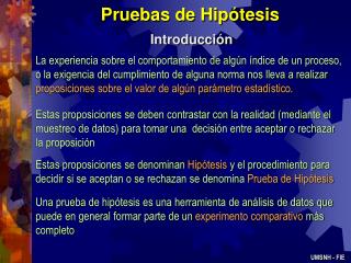 Pruebas de Hipótesis