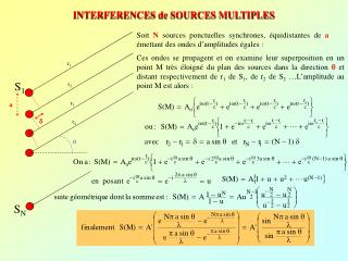 INTERFERENCES de SOURCES MULTIPLES