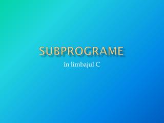 Subprograme