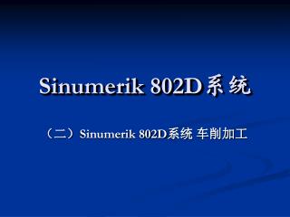 Sinumerik 802D 系统