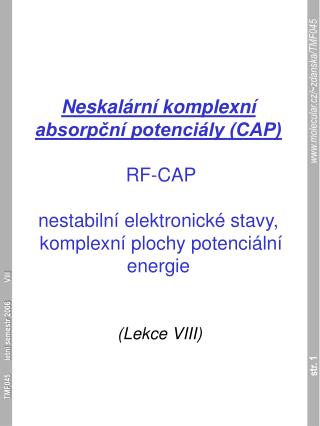 (Lekce VIII )