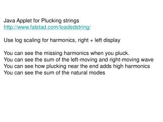 Java Applet for Plucking strings falstad/loadedstring/