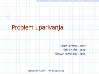 Problem uparivanja