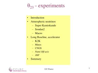 θ 23 - experiments