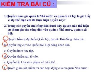 KIỂM TRA BÀI CŨ :