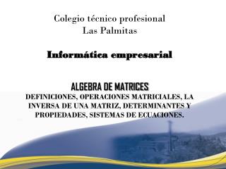 ALGEBRA DE MATRICES