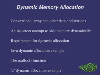 Dynamic Memory Allocation