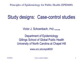 Study designs: Case-control studies