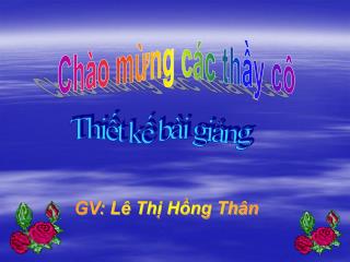 Chào mừng các thầy cô