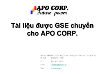 Tài liệu được GSE chuyển cho APO CORP.