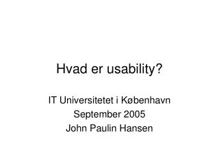 Hvad er usability?