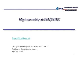 My Internship at ESA/ESTEC