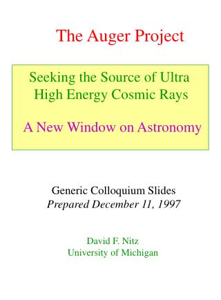The Auger Project