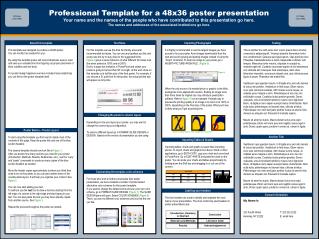 Professional Template for a 48x36 poster presentation