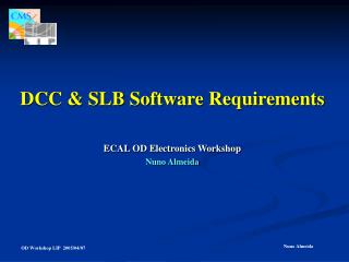 DCC &amp; SLB Software Requirements ECAL OD Electronics Workshop Nuno Almeida
